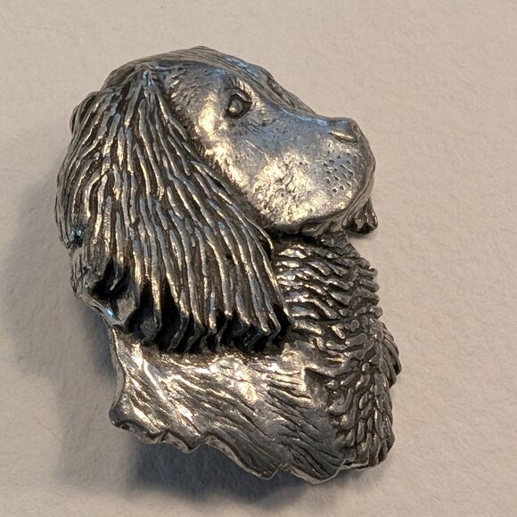 collectible English pewter Spaniel pin - Picture 1 of 7